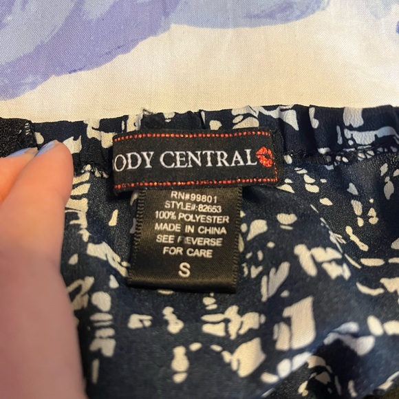 Navy Blue and White Short Strapless Summer Dress Size Small - Picture 3 of 6